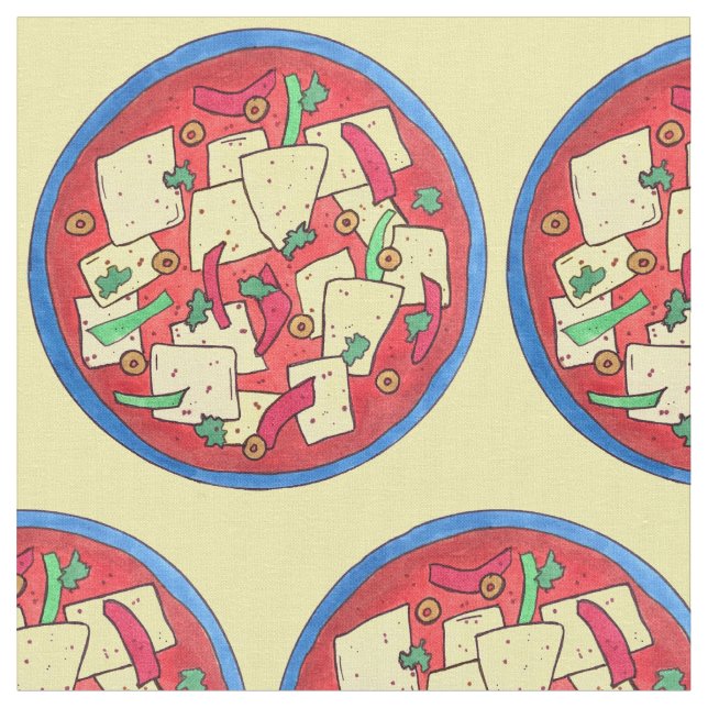 Bacalao Puerto Rican Cuisine Salted Cod Stew Fabric (Close Up)