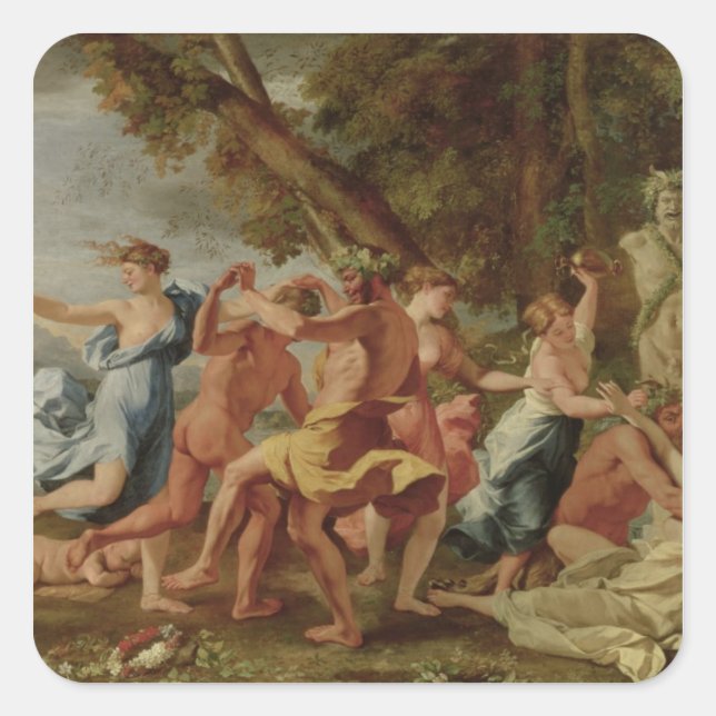 Bacchanal before a Herm, c.1634 Square Sticker (Front)