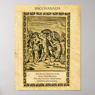 BACCHANALIA, God Bacchus Poster