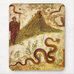 Bacchus and Serpent Agathodaimon in Pompeii Mouse Pad