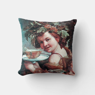 BACCHUS, GRAPES AND ROSE WINE CUSHION