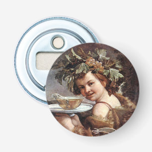 BACCHUS, GRAPES AND WHITE WINE BOTTLE OPENER