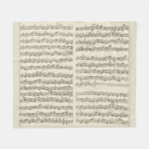 Bach 2nd Cello Suite, Several Manuscript Pages Fleece Blanket