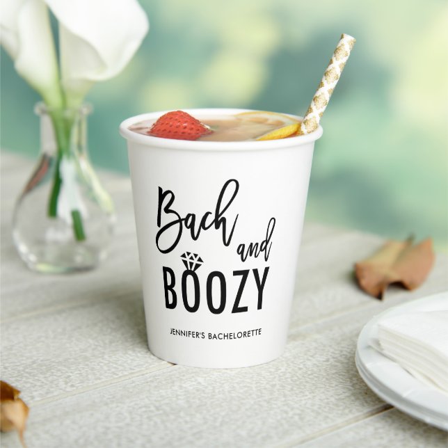 Bach and Boozy Bachelorette Bridal Party Paper Cups (Insitu)