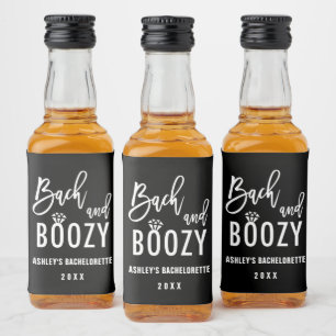 Bach and Boozy Bachelorette Party Favours Liquor Bottle Label