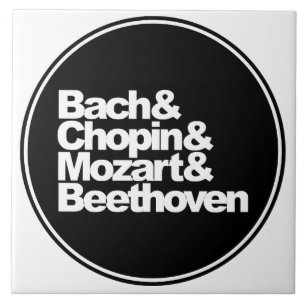 Bach and Chopin and Mozart and Beethoven Ceramic Tile