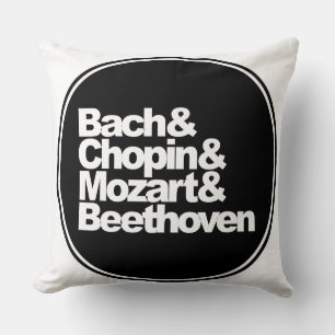 Bach and Chopin and Mozart and Beethoven Cushion
