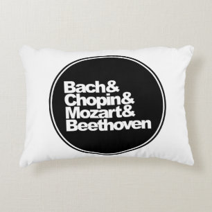 Bach and Chopin and Mozart and Beethoven Decorative Cushion