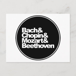 Bach and Chopin and Mozart and Beethoven Postcard