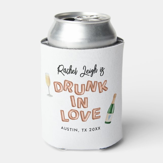 Bach & Boozy Rose Gold Bachelorette Weekend Can Cooler (Can Front)