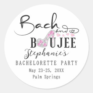 Bach & Boujee Diamond Bachelorette Welcome Sign Classic Round Sticker