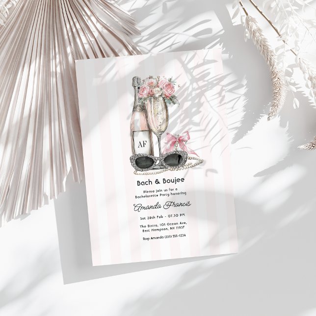 Bach & Boujee Monogram Chic Bachelorette Party Invitation (Bach & Boujee Monogram Chic Bachelorette Party Invitation)