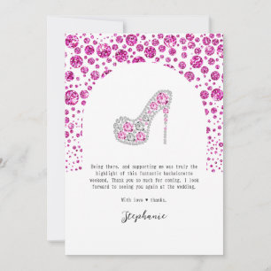 Bach & Boujee Pink Diamond Glam Bachelorette Party Thank You Card