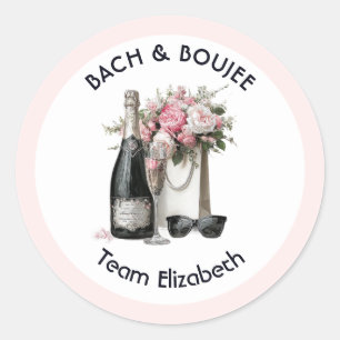 Bach & Boujee Team Bride Chic Bachelorette Classic Round Sticker