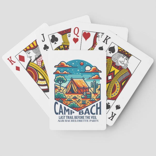 bach camp last trail orange blue playing cards (Back)