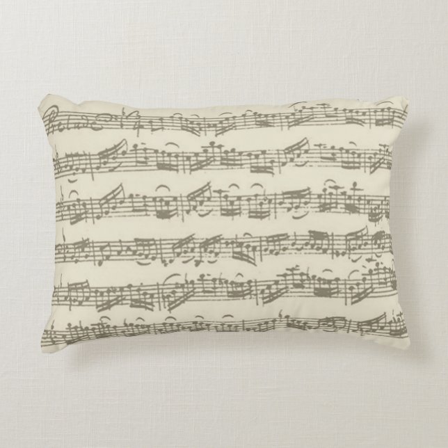 Bach Cello Suite Music Manuscript Decorative Cushion (Front)