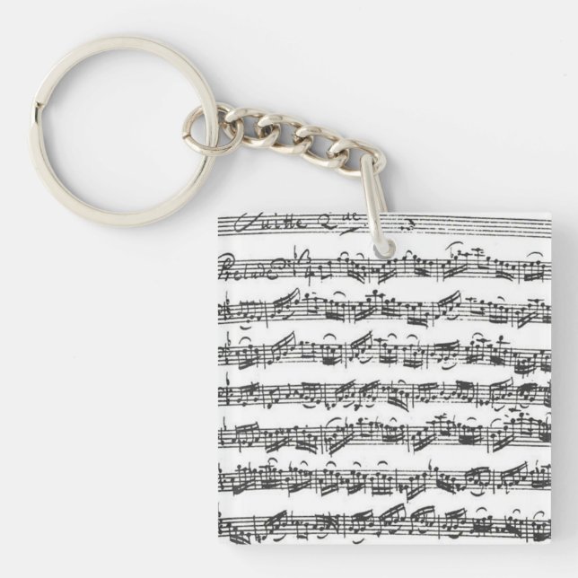 Bach Cello Suite Music Manuscript Key Ring (Front)