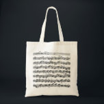 Bach Cello Suite Tote Bag<br><div class="desc">A facsimile of the first page of Bach's 2nd Suite for solo cello,  as it was hand-copied by Anna Magdalena Bach</div>