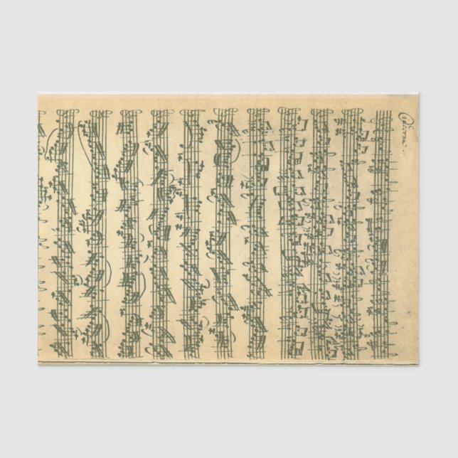 Bach Chaconne Manuscript for Violin Solo Tissue Paper (Front)