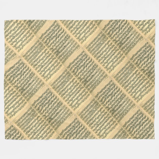 Bach Chaconne Music Manuscript for Solo Violin Fleece Blanket (Front (Horizontal))