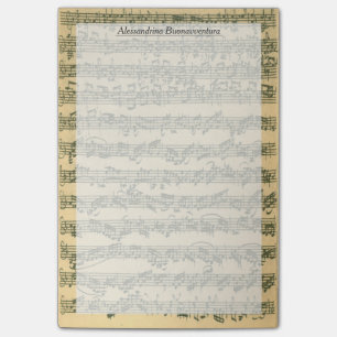 Bach Chaconne Violin Manuscript Custom Name Post-it Notes