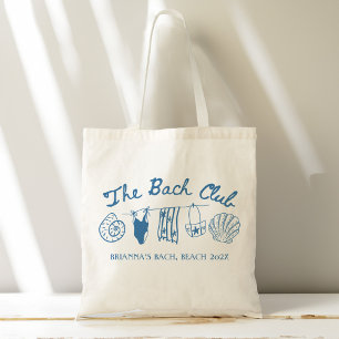 Bach club beach seashells bridesmaids gifts custom tote bag