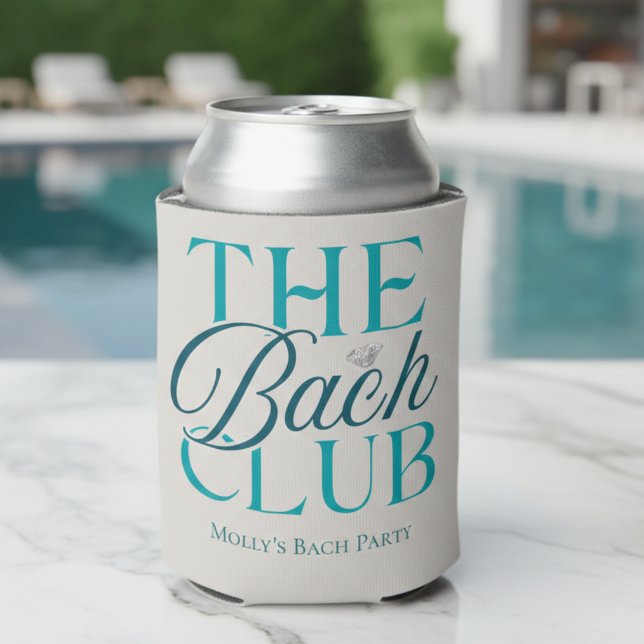 Bach Club Modern Simple Blue Bachelorette Party Can Cooler (Bach Club Modern Simple Blue Bachelorette Party Can Cooler)