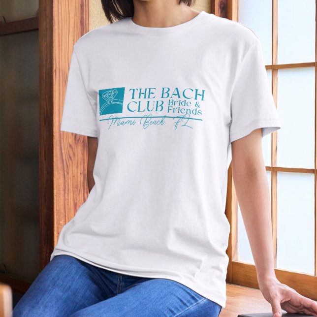 Bach Club Modern Simple Blue Bachelorette Party T-Shirt (Bach Club shirt with modern blue font – perfect for bachelorette or bridal celebrations!)