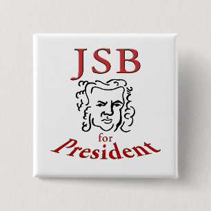 Bach for President 15 Cm Square Badge