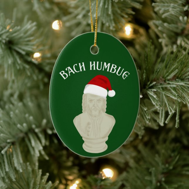 Bach Humbug Funny Classical Music Themed Ceramic Ornament (Tree)