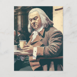 Bach loves coffee postcard