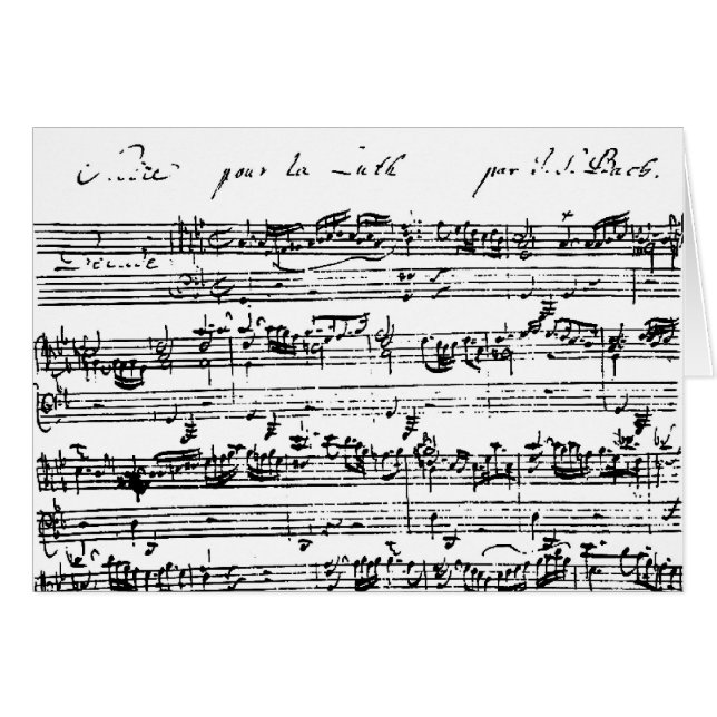 Bach music blank card (Front Horizontal)