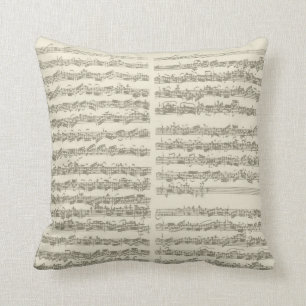 Bach Music Manuscript, 2nd Suite for Cello Solo Cushion