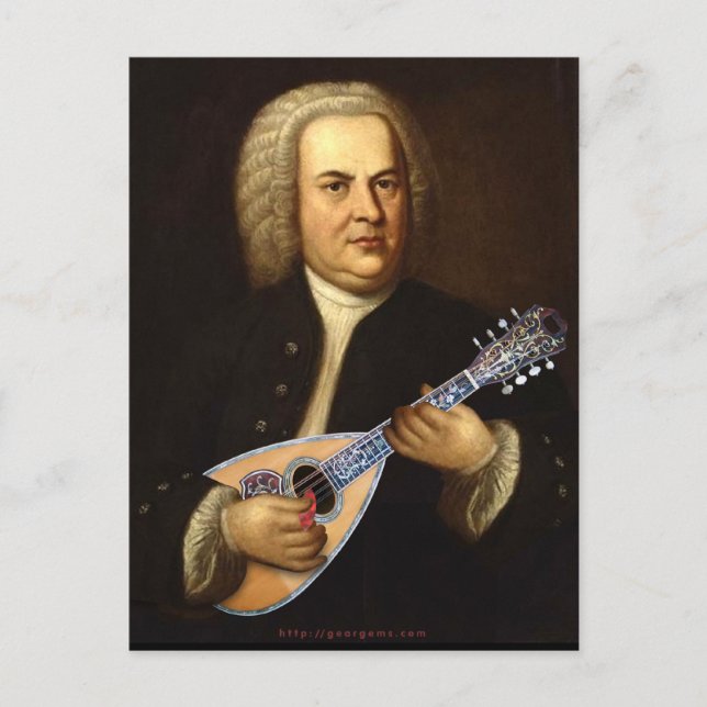 Bach on Mandolin Postcard (Front)