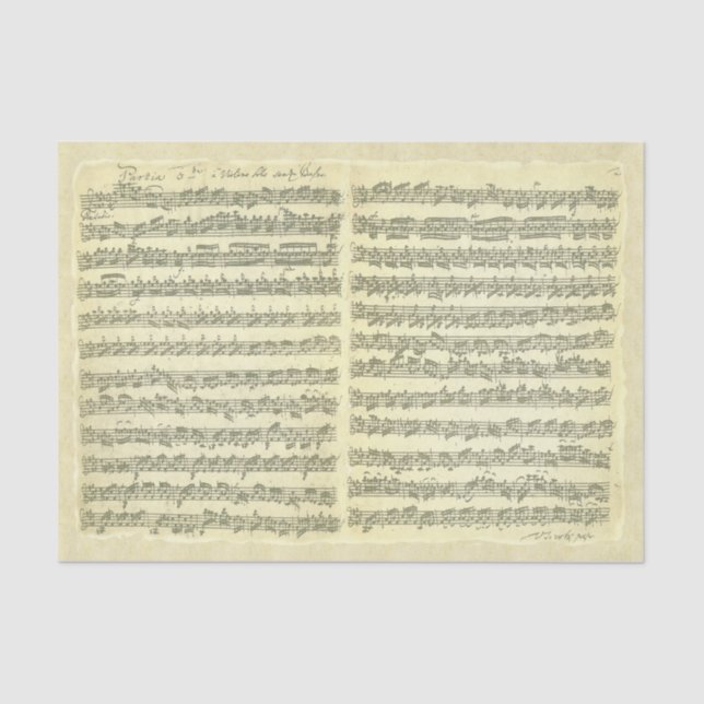 Bach Partita Music Manuscript for Violin Solo Tissue Paper (Front)