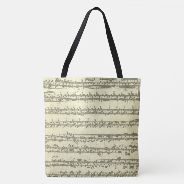 Bach Partita Original Music Manuscript Excerpts Tote Bag (Front)