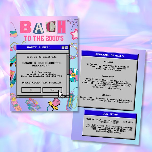 Bach To The 2000's Y2K Bachelorette Weekend Invitation (Bach To The 2000's Y2K Bachelorette Weekend Invitation)
