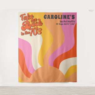 Bach to the 70s Retro Groovy Sunset Bachelorette Tapestry