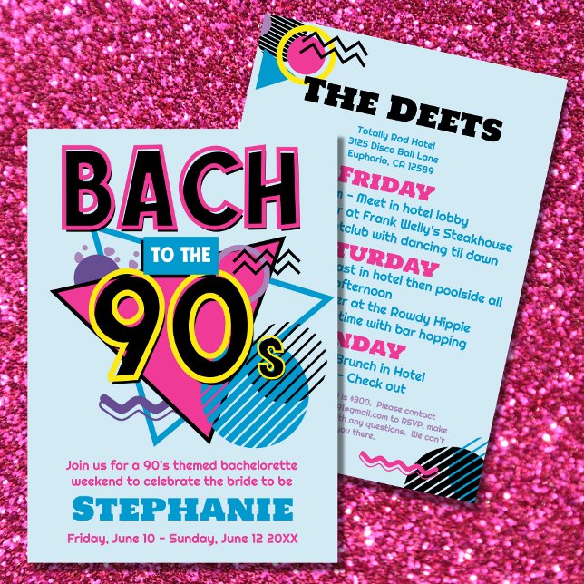 Bach to the 90s Bachelorette Weekend Invitation (Creator Uploaded)