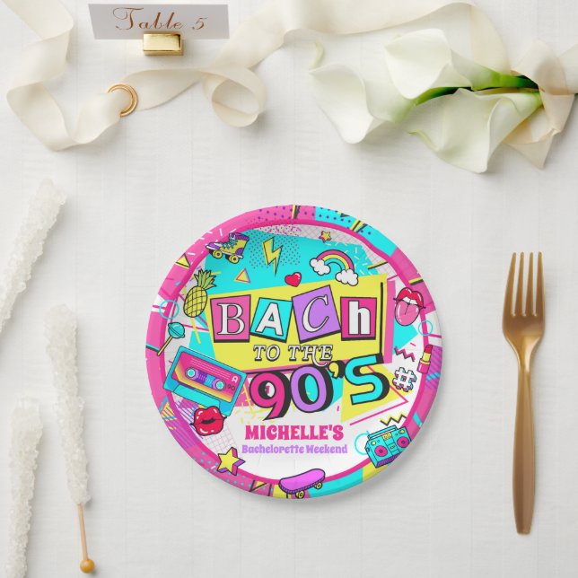 Bach to the 90's Paper Plate (Wedding)