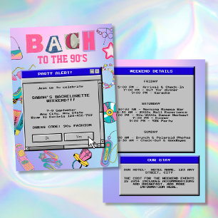 Bach To The 90's Retro Bachelorette Weekend Invitation