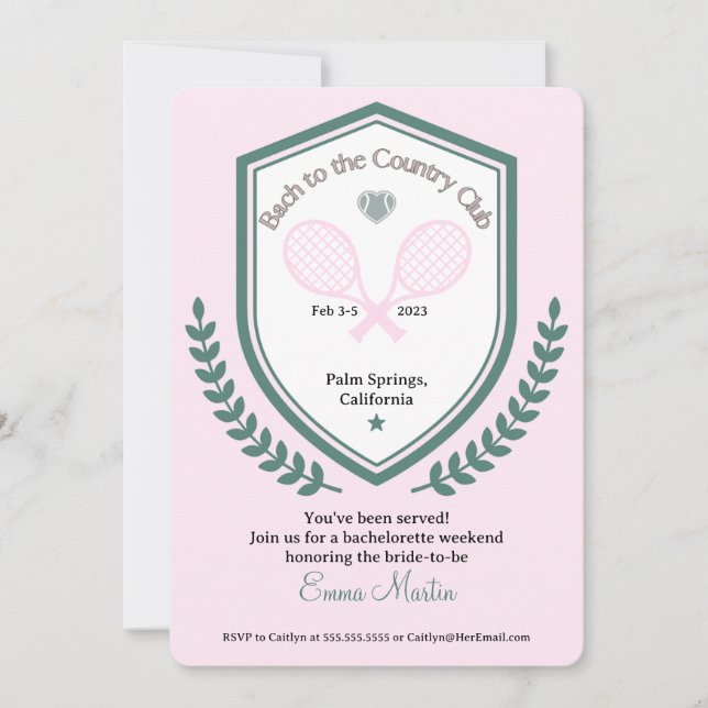 Bach to the Country Club Invitation (Front)