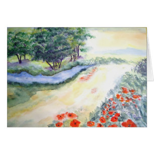 Bach Trees And Poppies From Watercolour