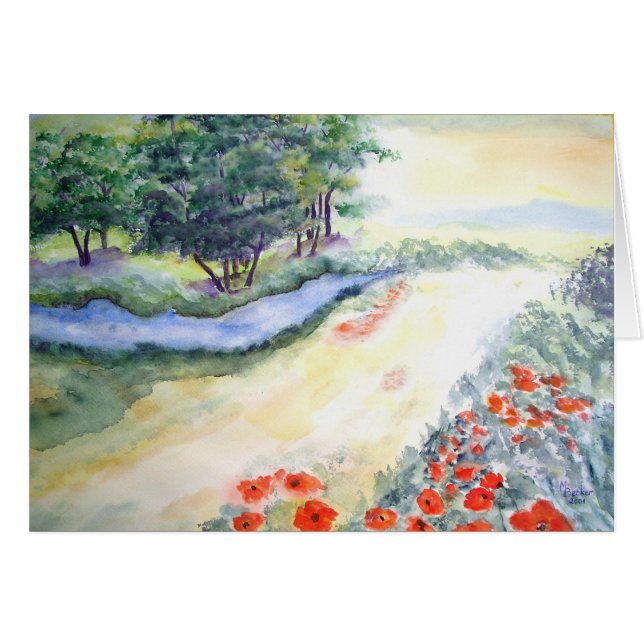 Bach Trees And Poppies From Watercolour (Front Horizontal)