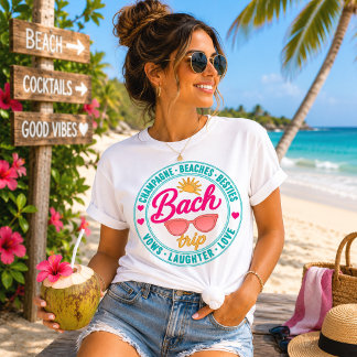 Bach Trip Champagne Beaches Besties Circle Emblem Tri-Blend Shirt