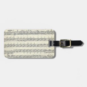 Bach Violin Partita Music Manuscript Customisable Luggage Tag