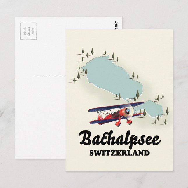 Bachalpsee switzerland map postcard (Front/Back)
