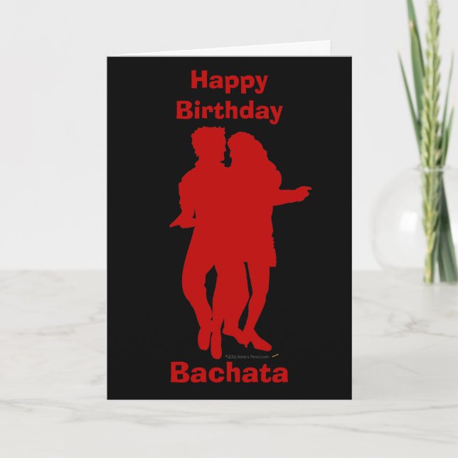 Bachata Bachata Dancers Silhouette Custom Card (Front)