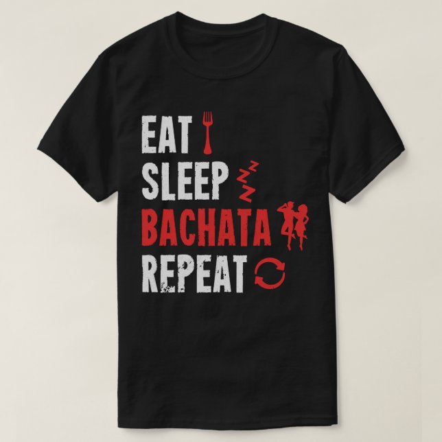 Bachata Dance Eat Sleep Bachata Repeat Pullover Ho (Design Front)
