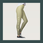 Bachata dance outfit for women leggings<br><div class="desc">Beautiful custom legging featuring the word "bachata" in a soft beige-yellow hue on a gradient background of rich gold and dark brown-yellow. Unique but beautiful outfit for bachata dancers,  instructors,  teachers and all bachateras. 

The text is customisable.</div>